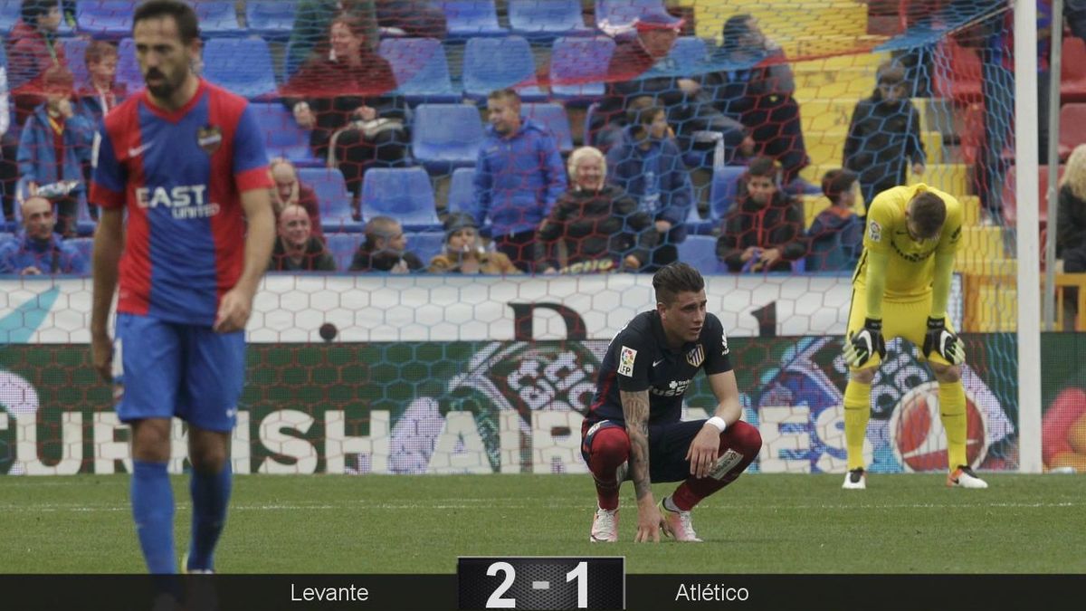 El Atlético se deja sus opciones de Liga en Levante, el escenario de sus pesadillas