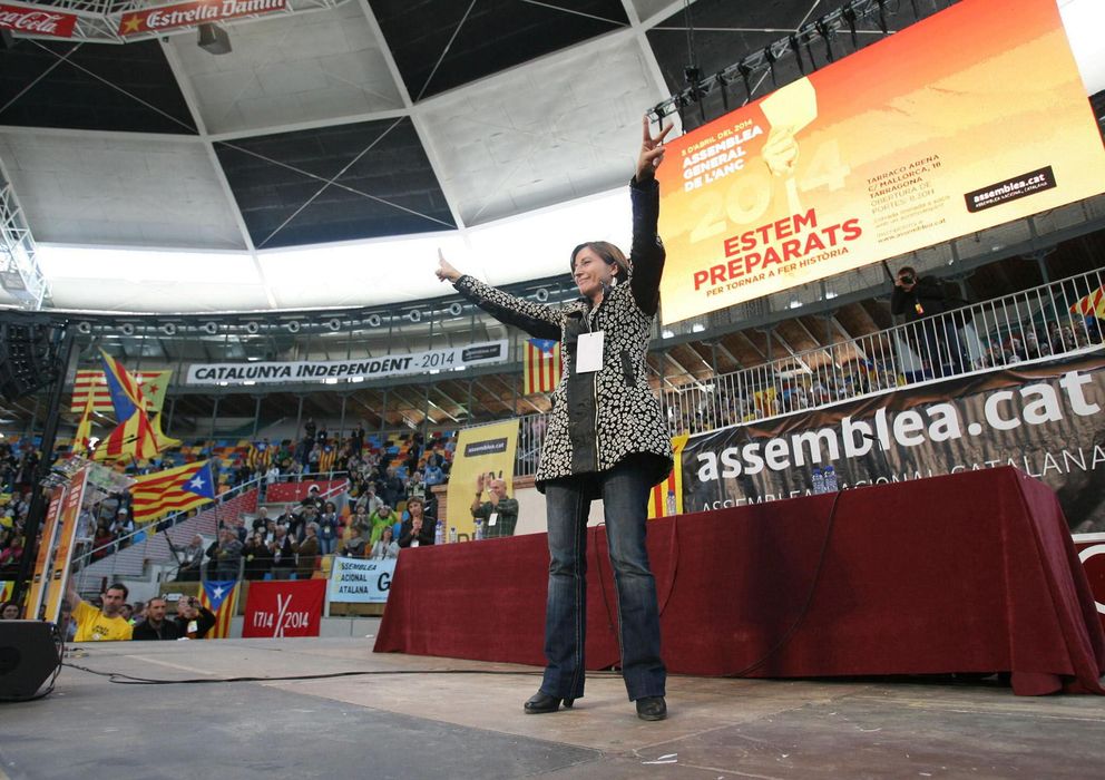 Foto:  La presidenta de la Asamblea Nacional Catalana (ANC), Carme Forcadell durante el acto político. (Efe)