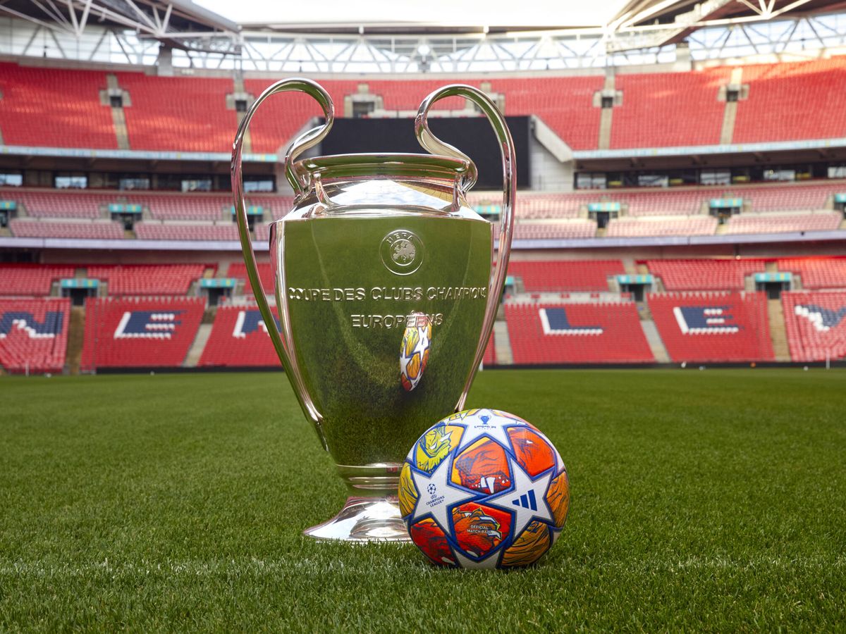 Foto: El trofeo y el balón de la Champions League. (EFE/Adidas)