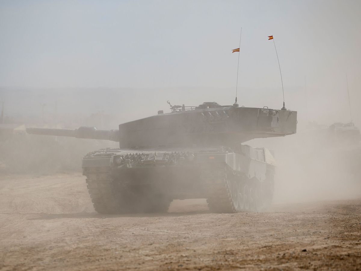 Foto: Carro de combate español Leopard utilizado para entrenar soldados ucranianos. (Reuters/Juan Medina)