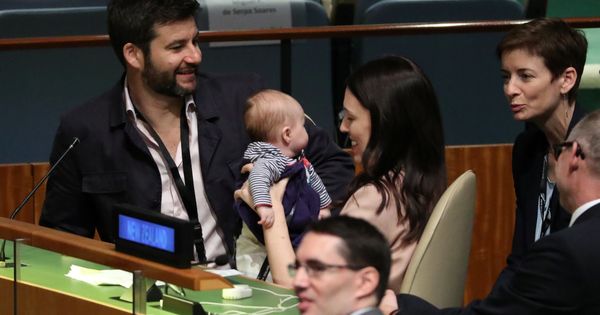 Foto: La primera ministra de Nueva Zelanda, Jacinda Ardern, con su bebé en la Asamblea General de la ONU. (Reuters)