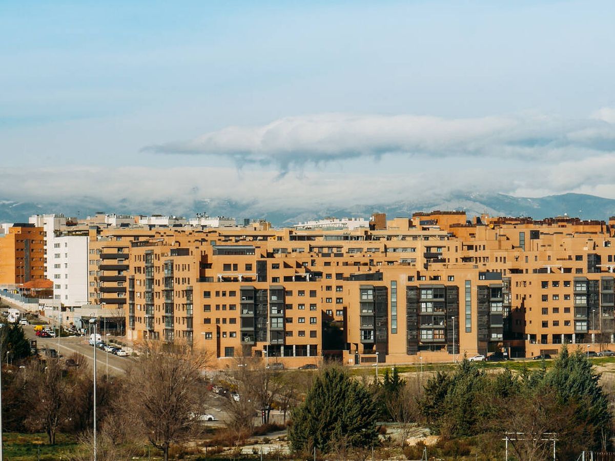 Foto: Vista aérea del barrio de Las Tablas, en Madrid. (iStock).