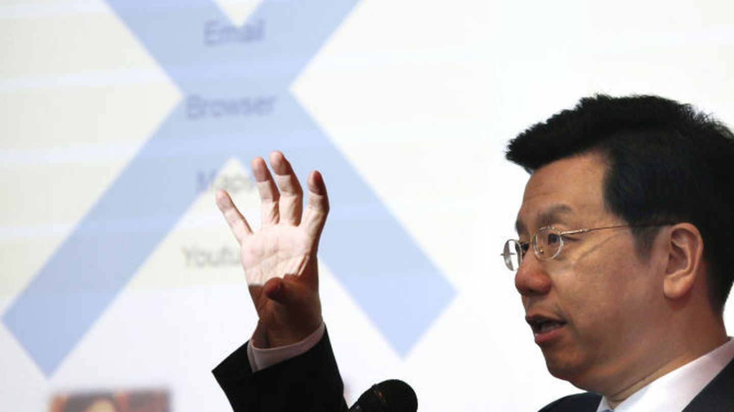 Li Kaifu durante la presentación de su compañía, Innovation Works, en Pekín (Reuters).