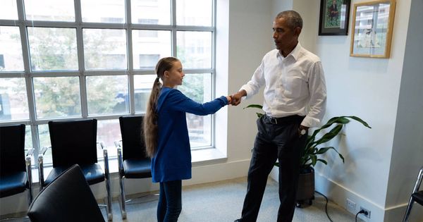 Foto: Barack Obama ha conocido a la activista sueca Greta Thunberg, de solo 16 años (Foto: Twitter)