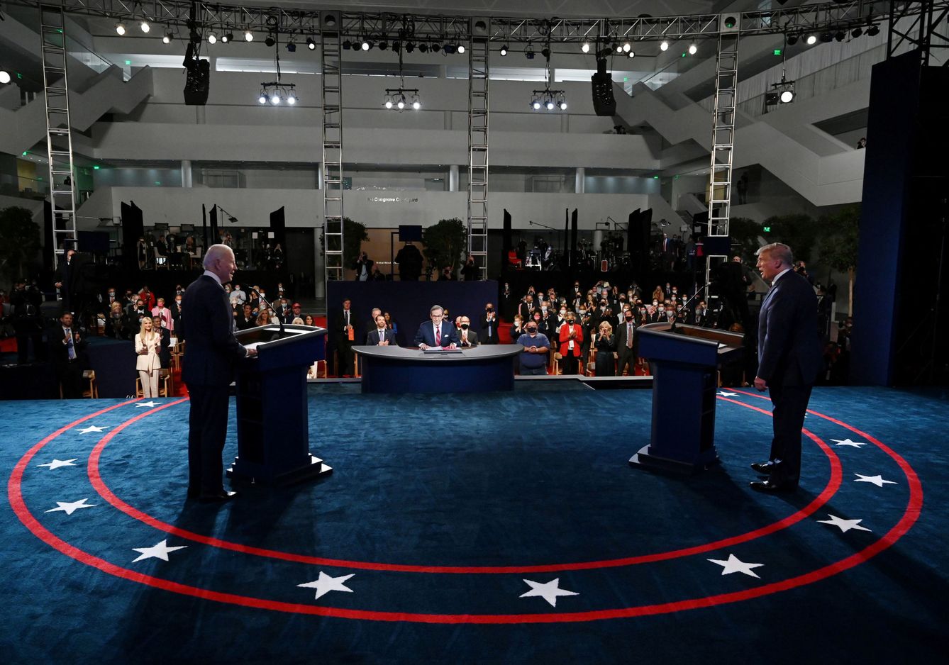El debate de la campaña presidencial entre Donald Trumpy Joe Biden del pasado miércoles. (Reuters)