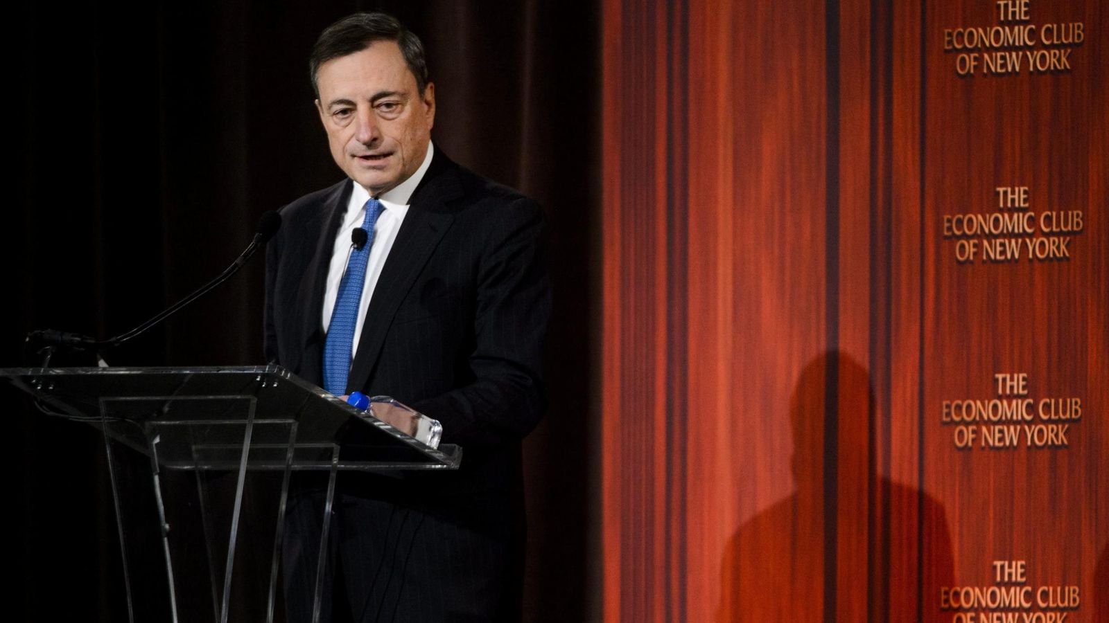 Foto: El presidente del BCE, Mario Draghi, en una intervención en el Club Económico de Nueva York /EFE