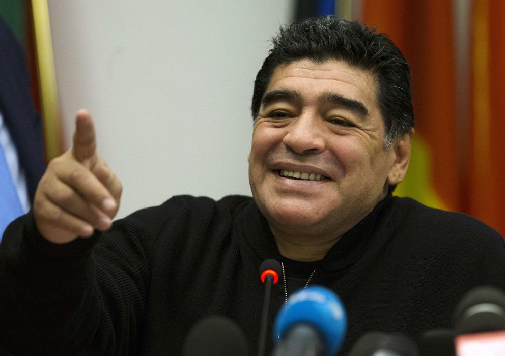 Foto: Maradona en una reciente conferencia de prensa (Efe).