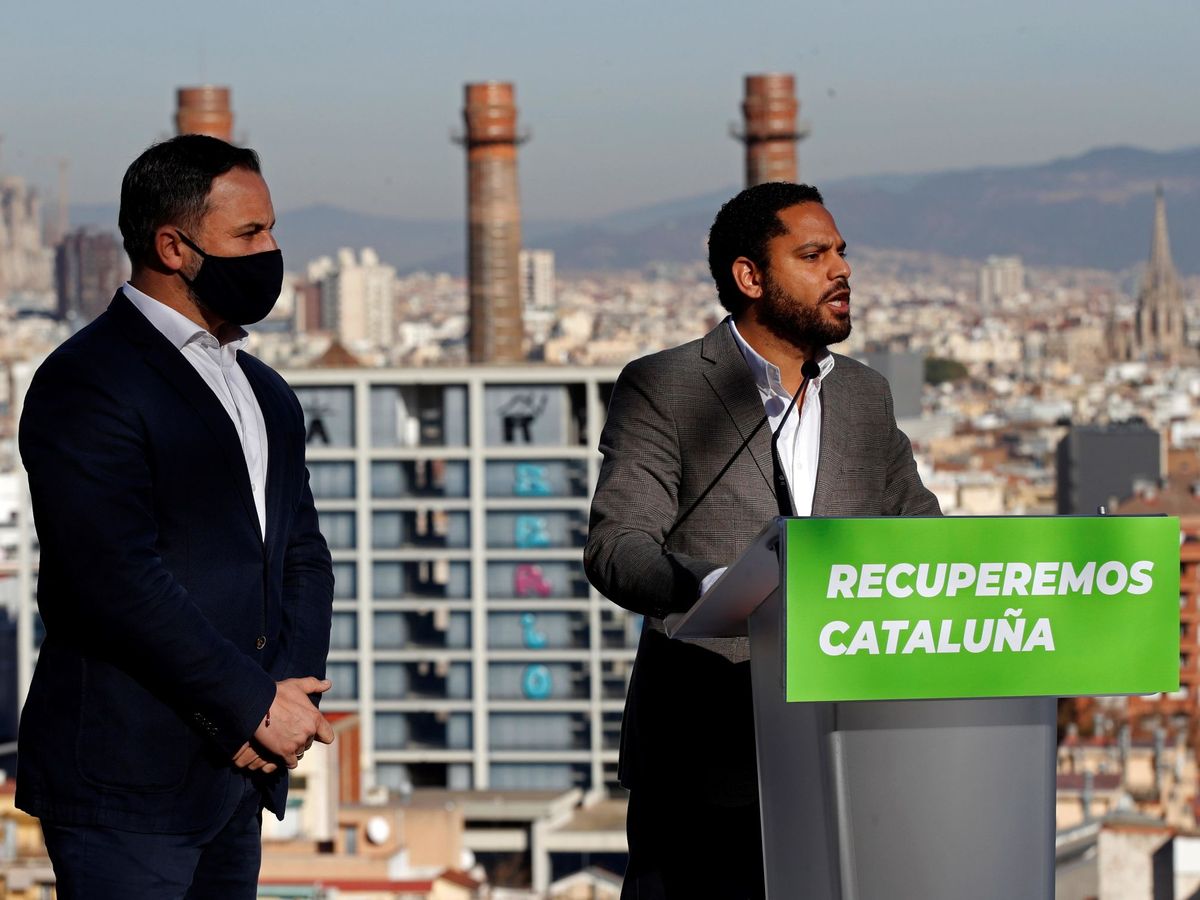 Foto: Santiago Abascal y el candidato Ignacio Garriga. (EFE)