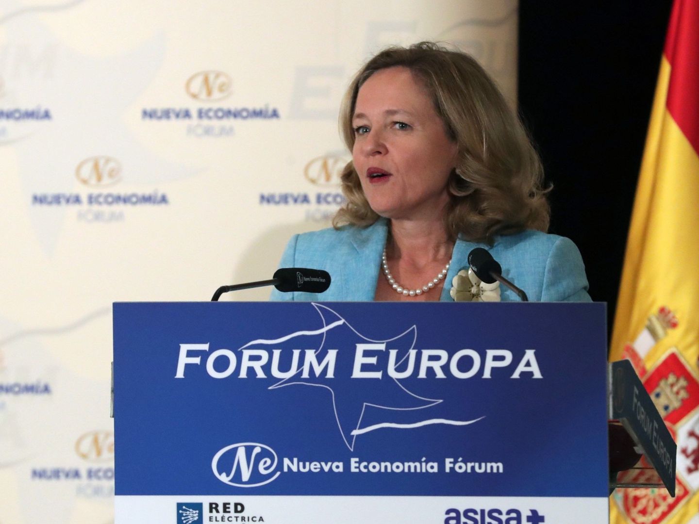 La ministra de Economía, Nadia Calviño, este 11 de septiembre en Madrid. (EFE)