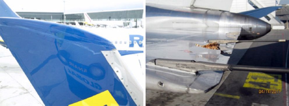 Foto: Un avión de Ryanair despegó con un ala dañada pese a las protestas de los pasajeros