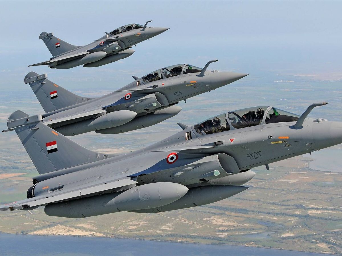 Foto: Aviones Rafale de la fuerza aérea egipcia. (Dassault)