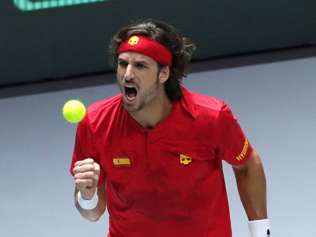 Foto: El tenista español Feliciano López durante la semifinal de la Copa Davis. (Efe)