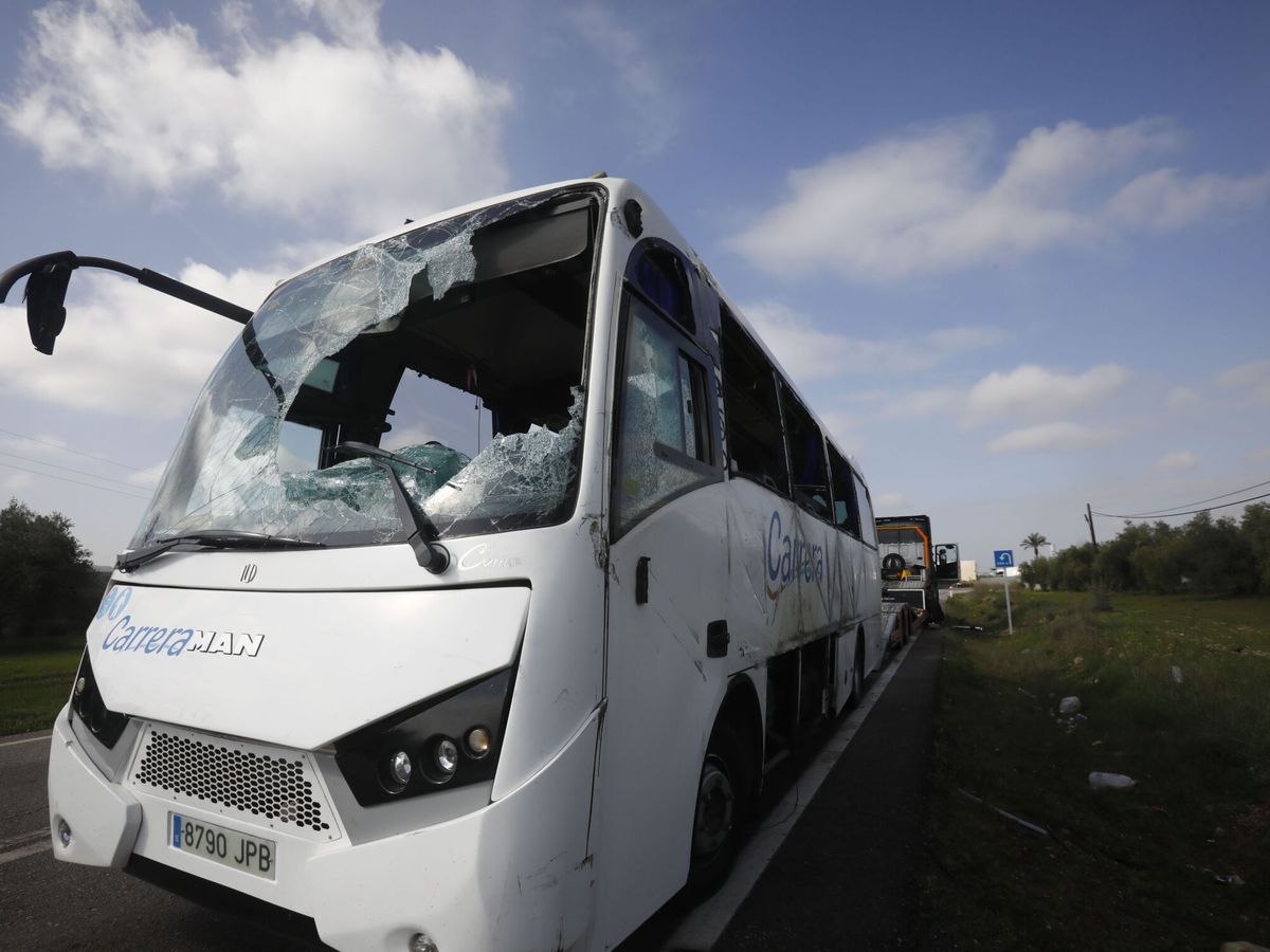 Foto: Vista de un autobús tras un accidente. (EFE/Salas)