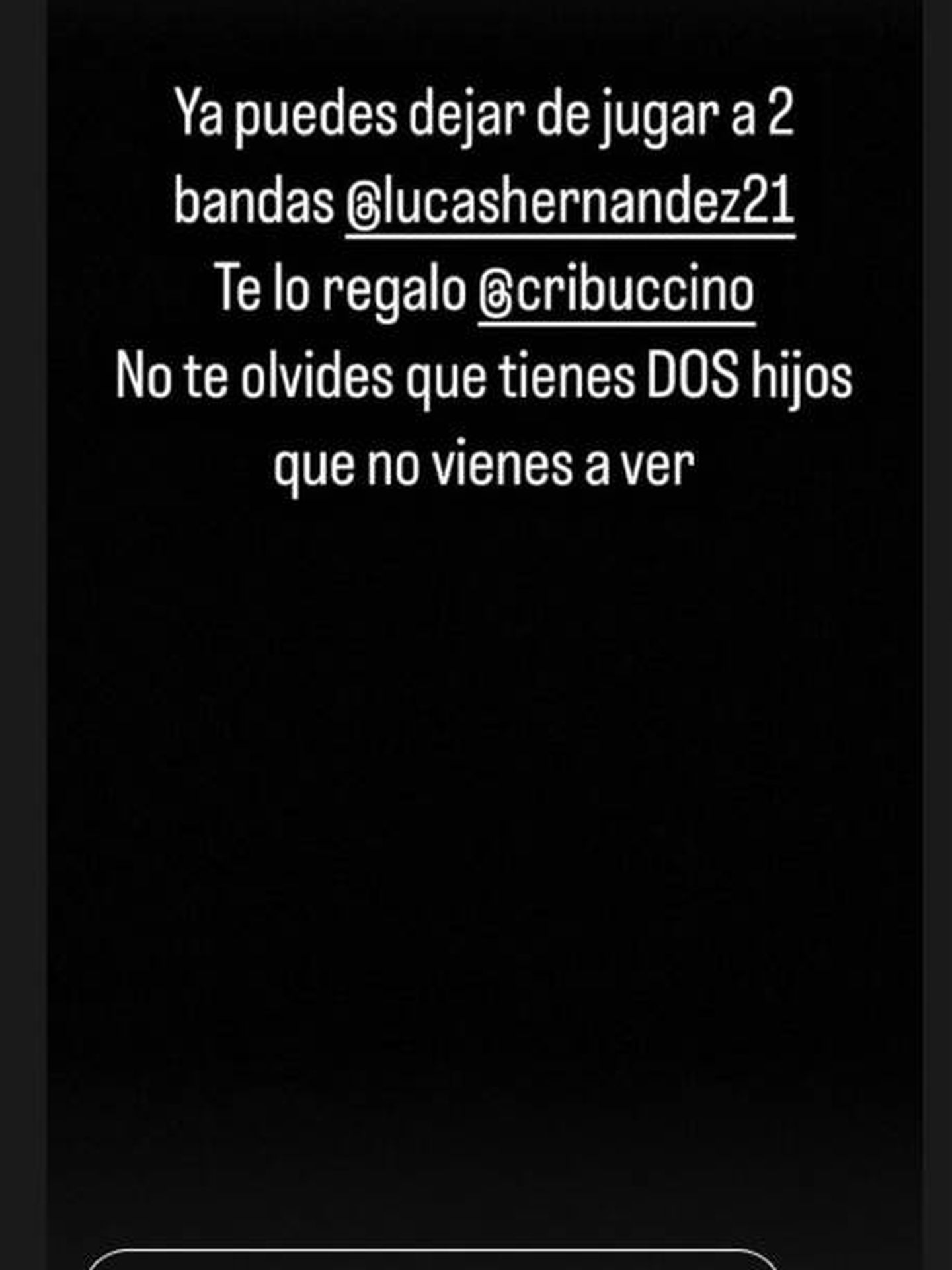 Mensaje de Amelia Lorente a Lucas Hernández. (Instagram/@amelialorente)