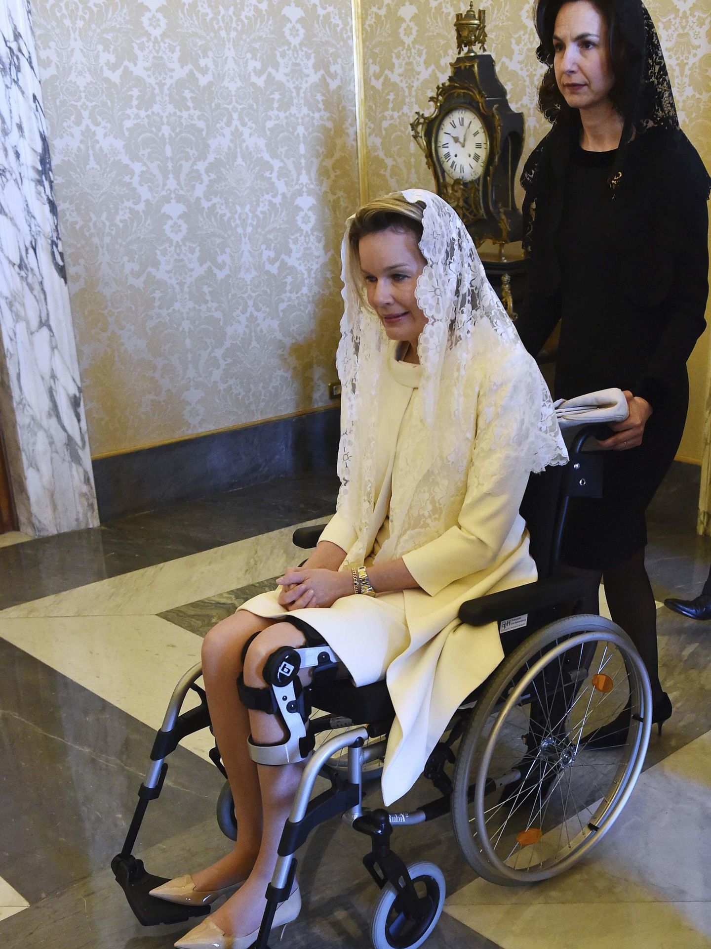 La visita de la reina Matilde al Vaticano en 2015. (Reuters)