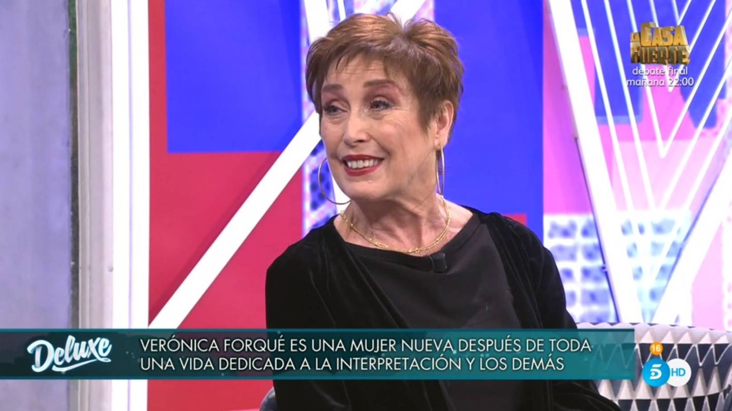 Verónica Forqué contestando a Jorge Javier. (Telecinco).