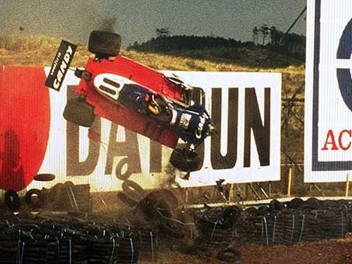 Foto: Derek Daly en uno de sus accidentes más fuertes en la F1 en el GP de Holanda de 1980.