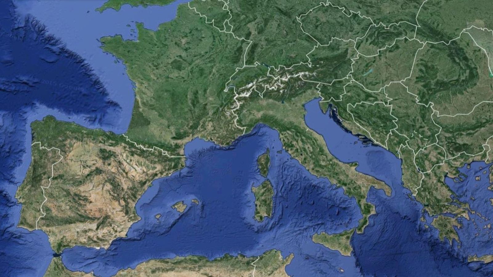 Foto: Mapa del sur de Europa (Google Maps)