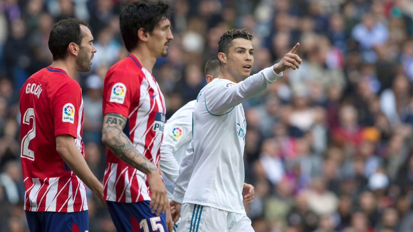 Cristiano celebra un tanto frente al Atlético de Madrid. (EFE/Rodrigo Jiménez)