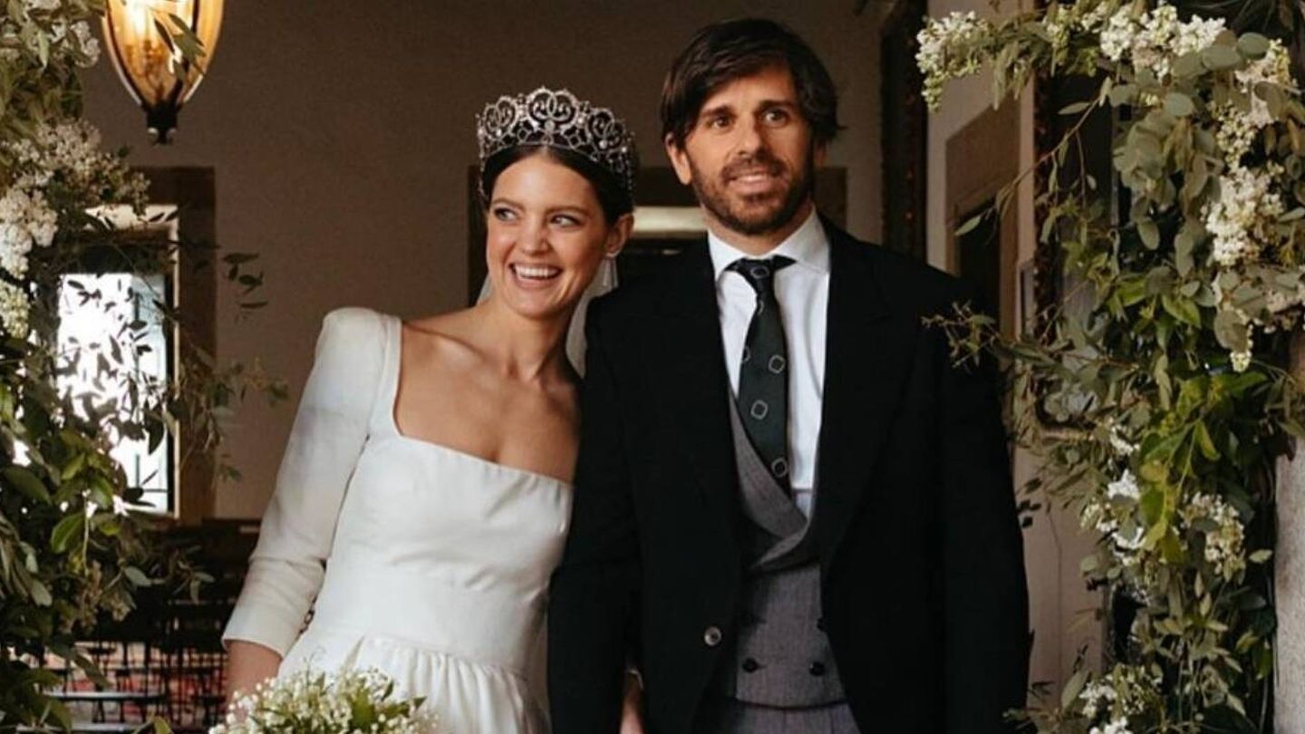 Isabelle Junot y Álvaro Falcó en su boda, hace un año. (Instagram/@isabellejunot)