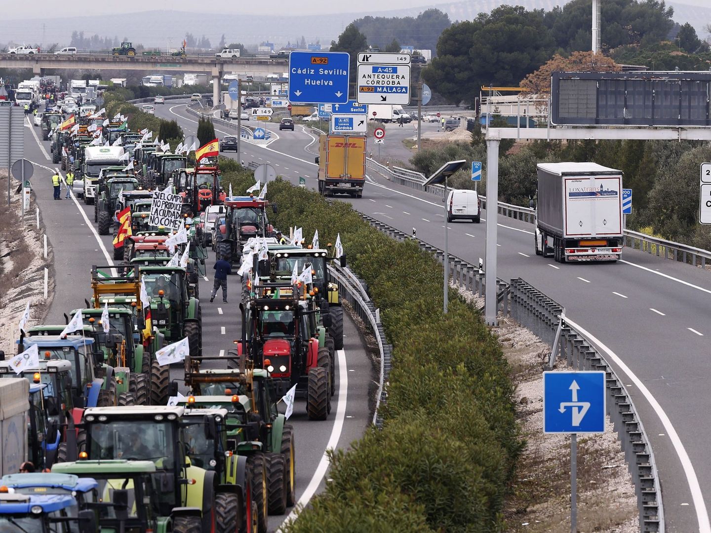 Protesta de agricultores el jueves en Málaga. (EFE)