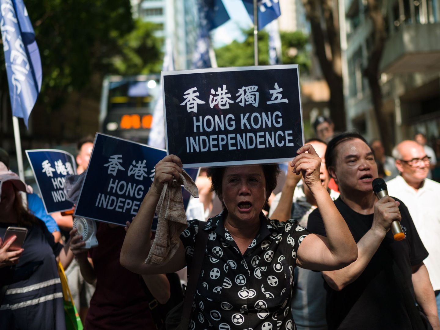 Manifestación a favor de la independencia y la democracia en Hong Kong, en julio de 2018. (EFE)