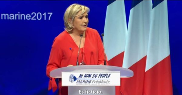 Foto: Marine Le Pen durante un mitin del Frente Nacional. 