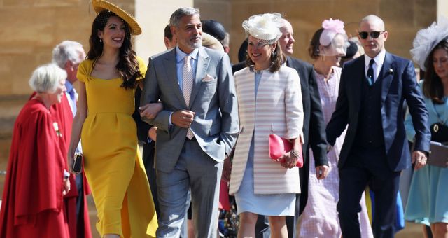 Los Clooney, en la boda de Meghan y Harry. (Reuters)