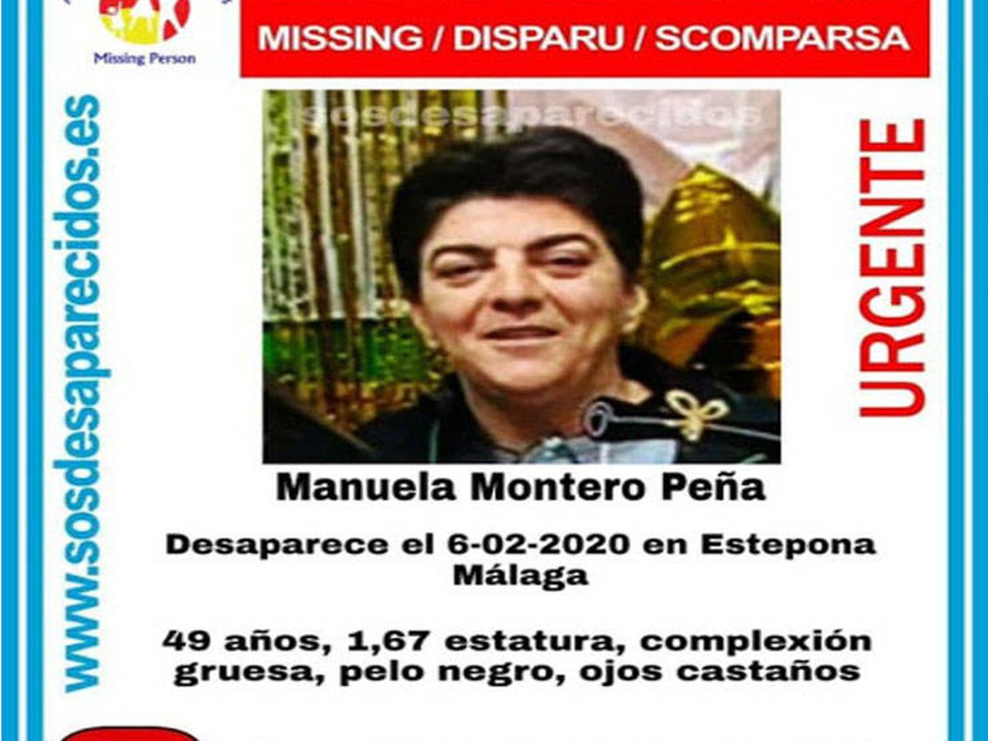 Cartel de SOS Desaparecidos. 