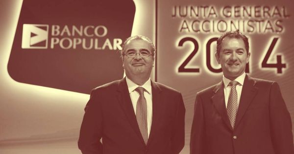Foto: Ángel Ron y Francisco Gómez, expresidente y ex-CEO de Banco Popular, respectivamente. (EFE)