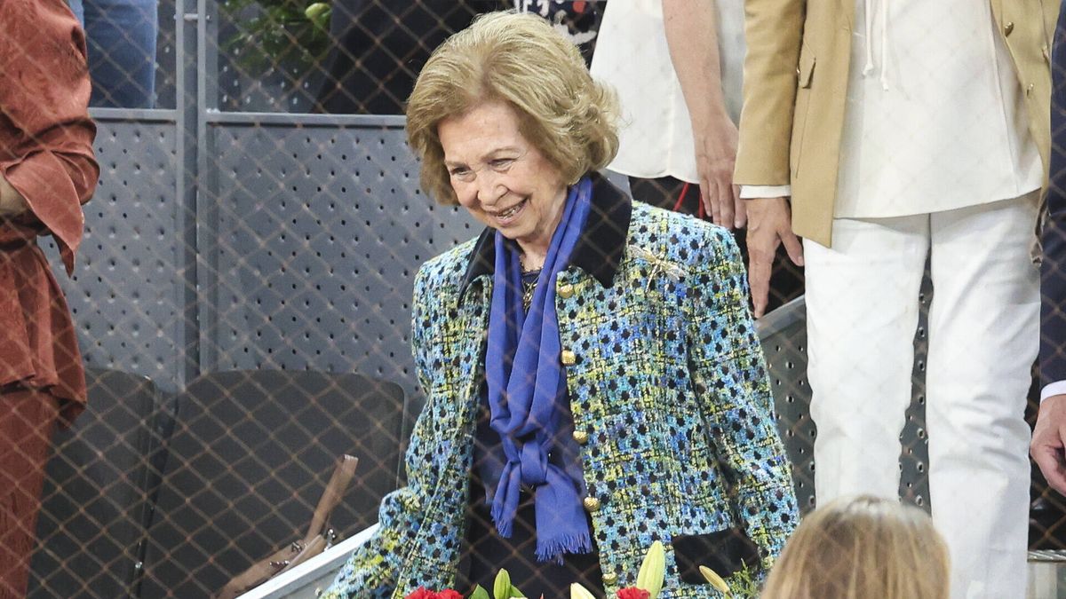 La reina Sofía, acompañada de la infanta Elena y Miguel Urdangarin, disfruta del Open de tenis de Madrid