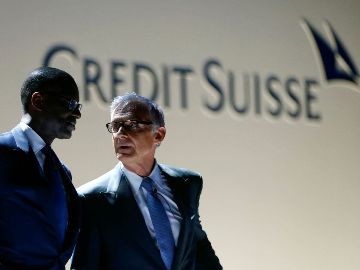 Foto: Presidente de Credit Suisse Urs Rohner y exCEO Tidjane Thiam (Reuters)