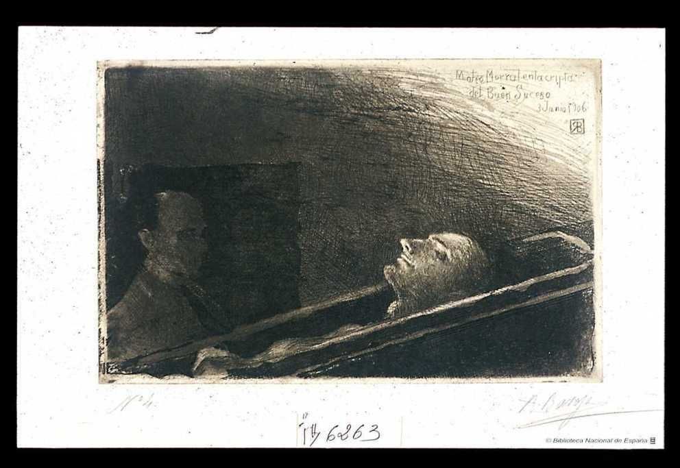 Retrato de Mateo Morral en la cripta del Buen Suceso. (EFE)