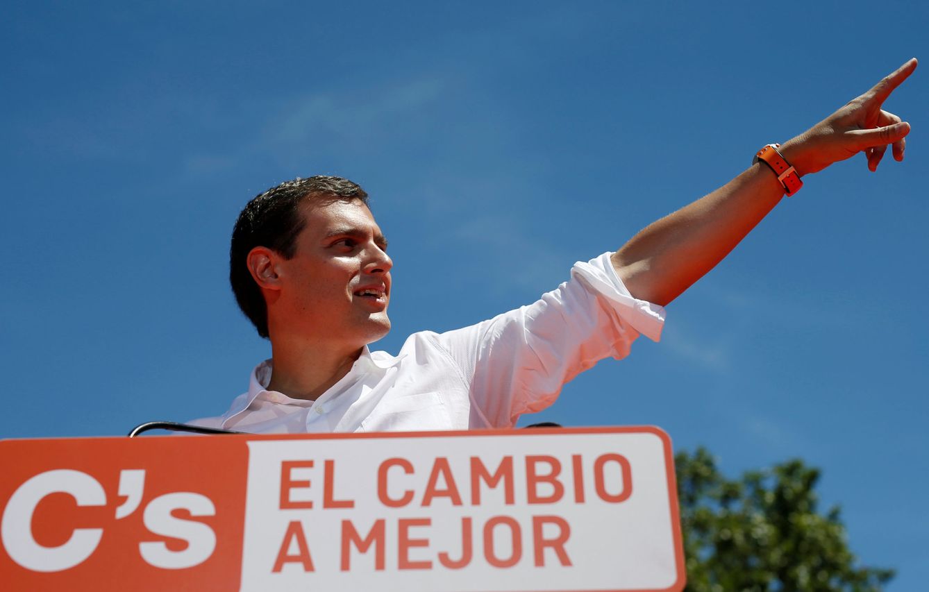 Albert Rivera, durante un mitin en Madrid celebrado el último domingo de la campaña. (Reuters)
