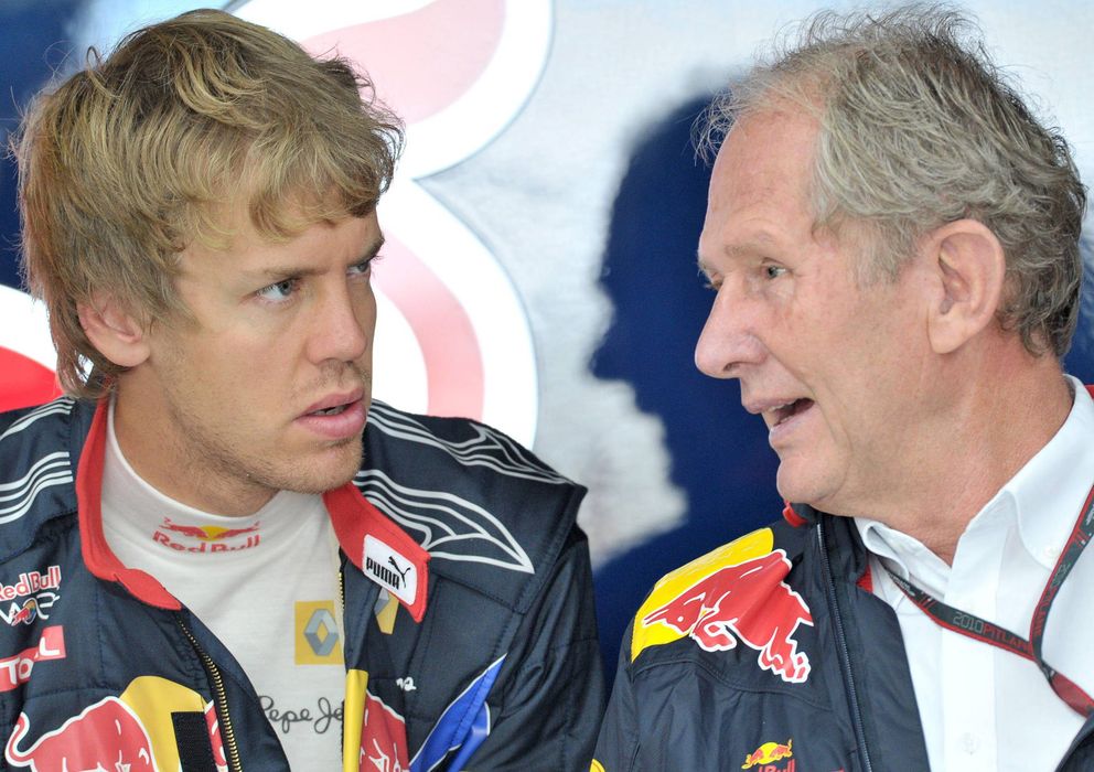 Foto: Sebastian Vettel y Helmut Marko en una imagen de archivo.