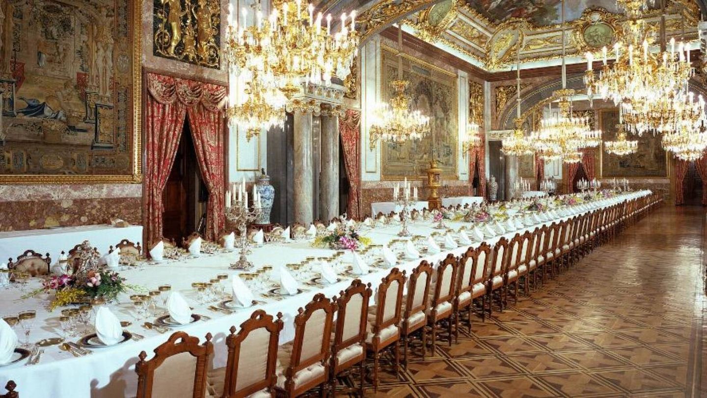 El espectacular comedor de gala del Palacio Real de Madrid. (Cortesía/Patrimonio Nacional)