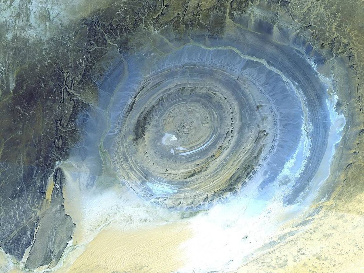 Foto: La estructura de Richat, vista desde el espacio. (CC/Wikimedia Commons)