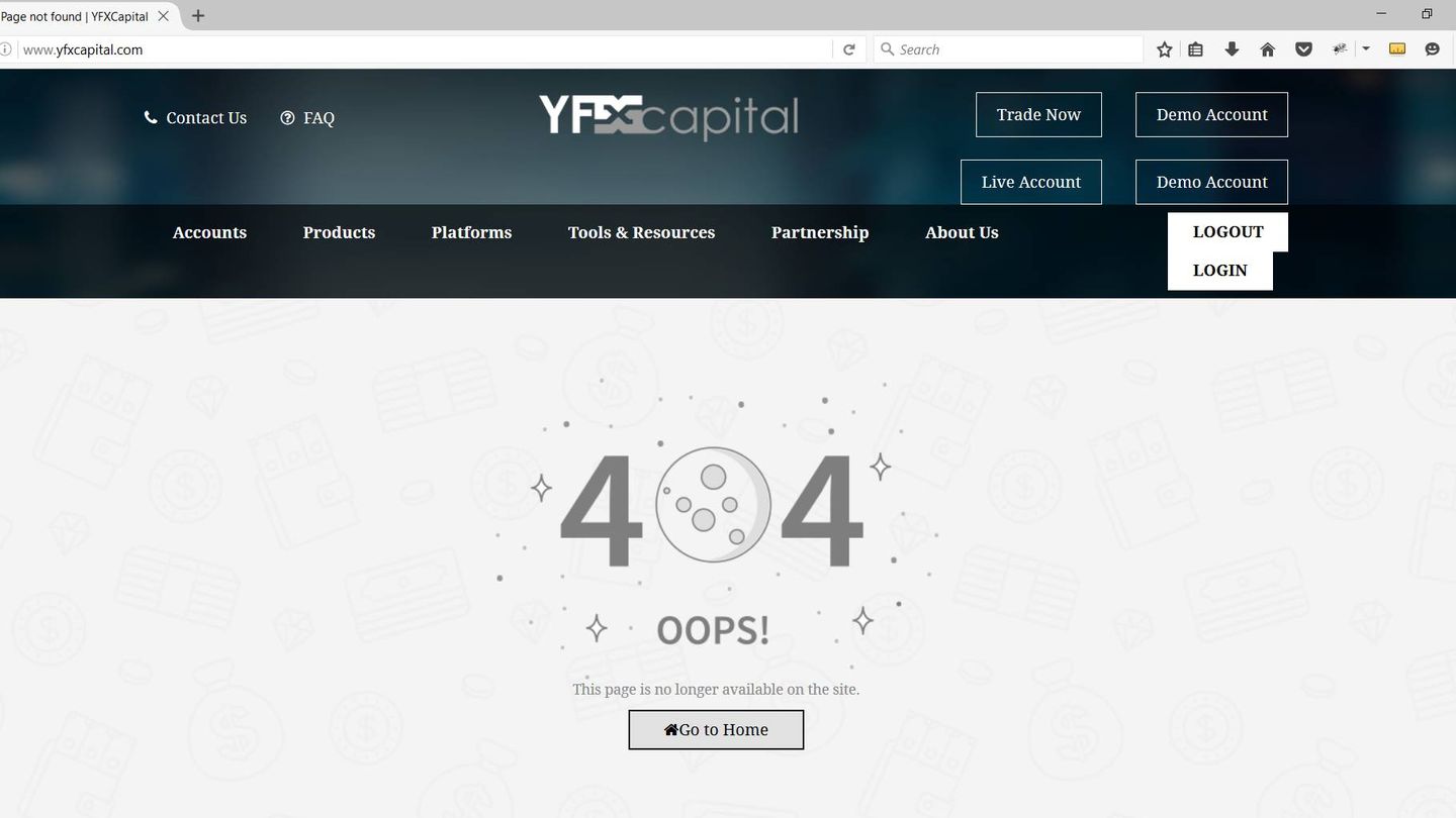 Página de YFX Capital.