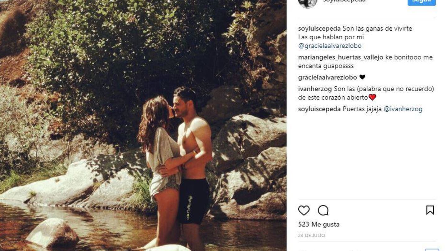 Foto de Instagram de Luis Cepeda con su novia Gabriela.