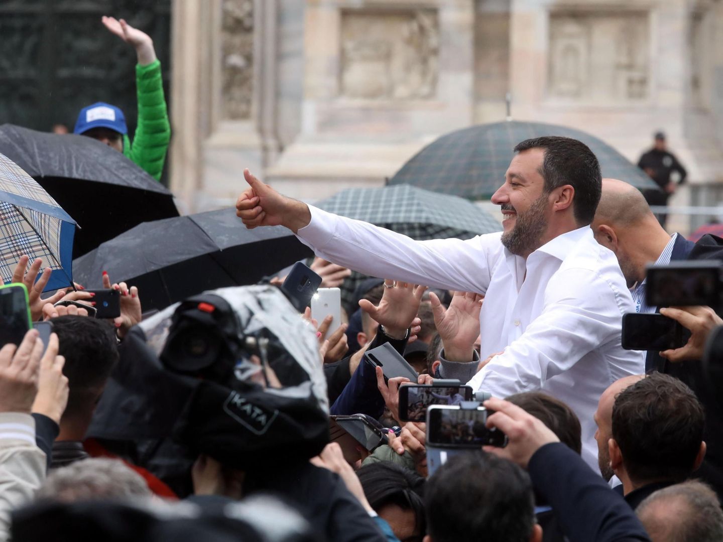 Salvini durante un acto electoral de la Lega. (Reuters)