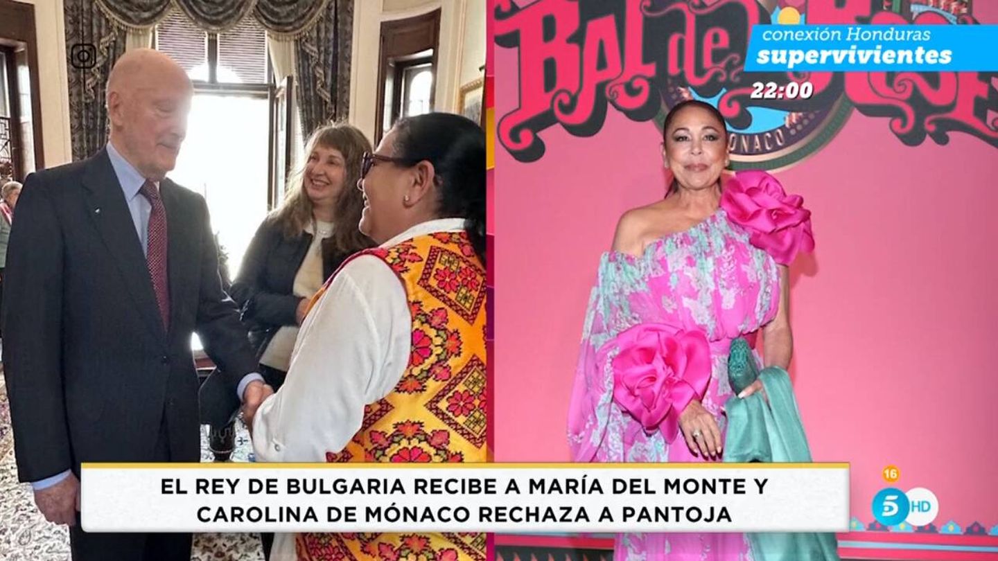 Isabel Pantoja y María del Monte en dos imágenes de 'Socialité'. (Mediaset)