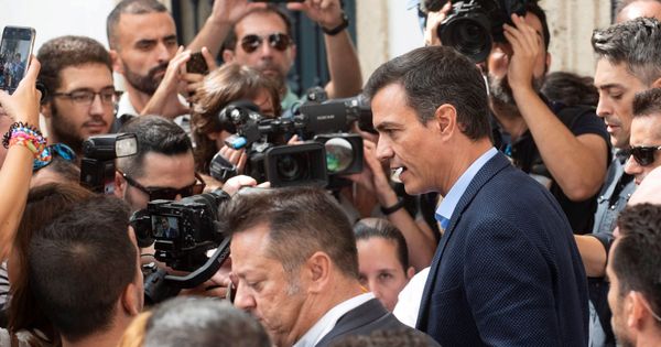 Foto: El presidente del Gobierno en funciones, Pedro Sánchez, este 16 de septiembre en Níjar, Almería. (EFE)