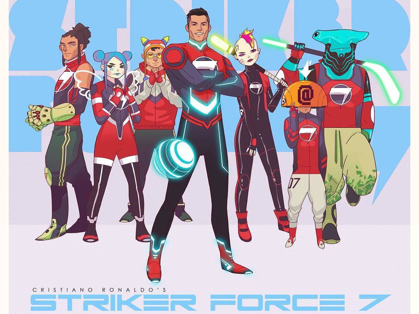 Imagen promocional de la serie animada 'Striker Force 7'.