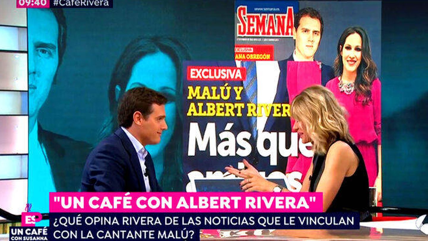 Captura de la entrevista entre Rivera y Malú. (Atresmedia)