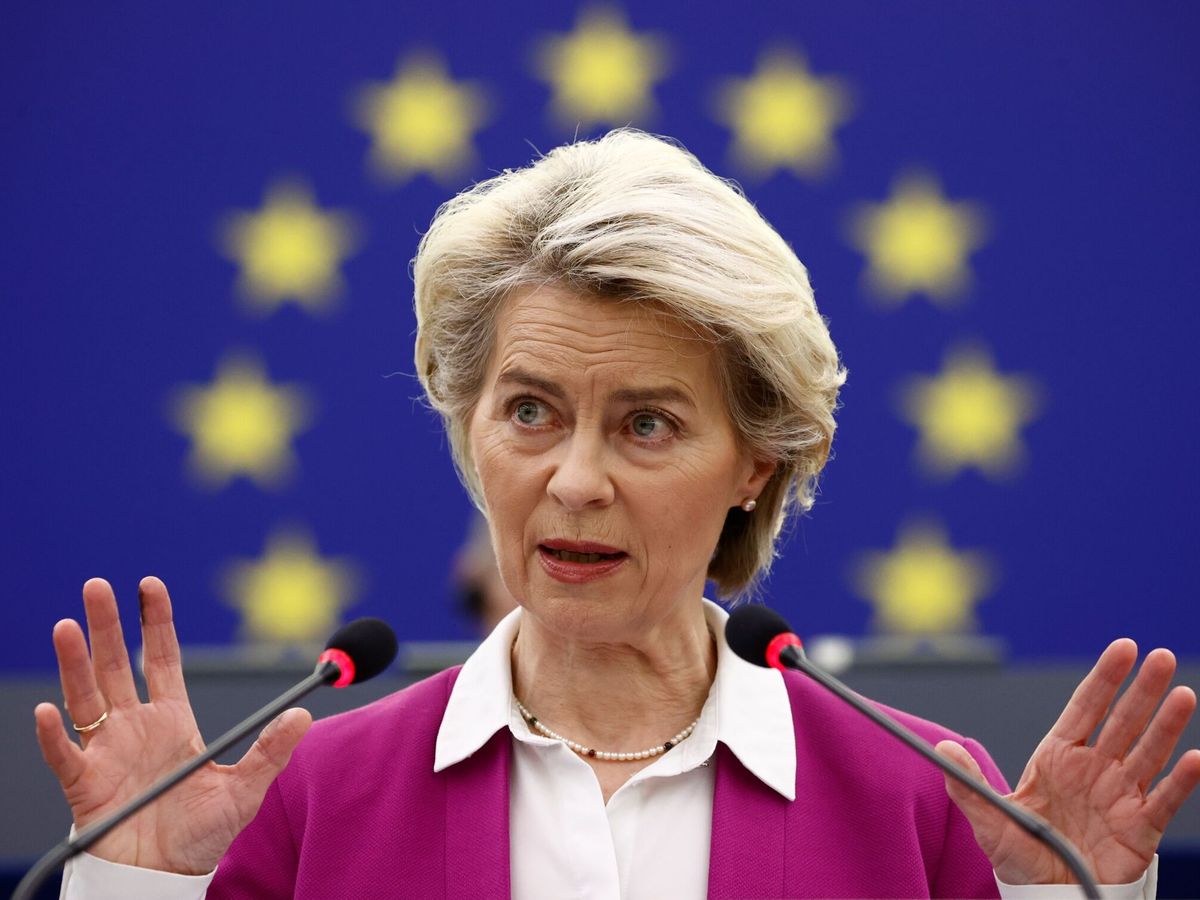 Foto: Ursula Von der Leyen, presidenta de la Comisión Europea, en el debate de este martes ante la Eurocámara. (EFE)