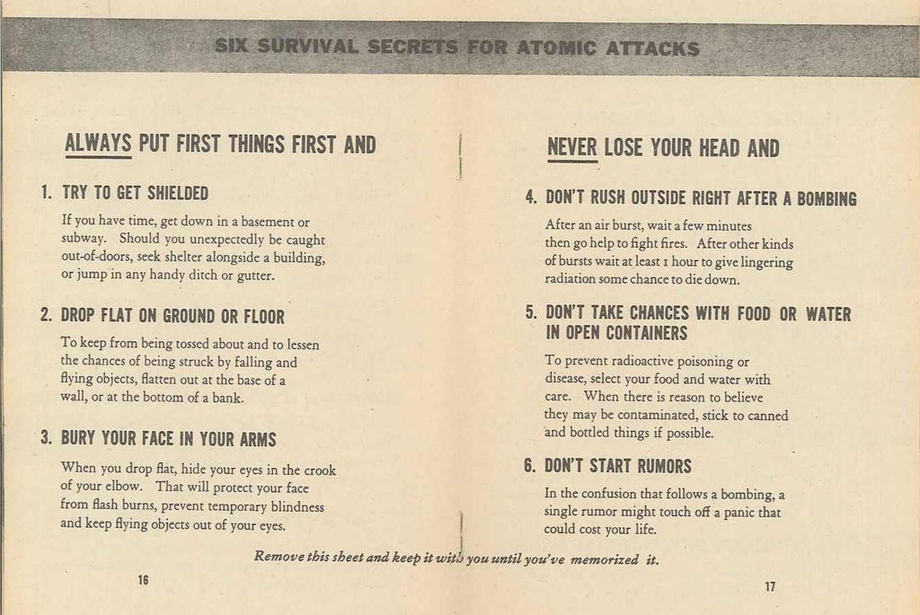 Panfleto 'Survival Under Atomic Attack'. (CC/National Security Resources Board)