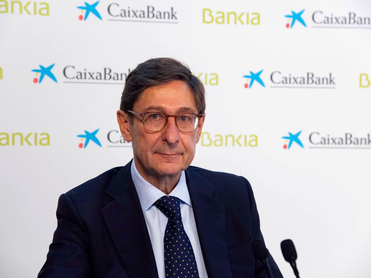 Foto: José Ignacio Goirigolzarri, presidente de Bankia, en la presentación de la fusión con CaixaBank. (Efe)