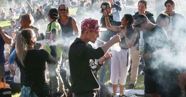 Foto: Centenares de personas acuden a una concentración celebrada en los jardines Flagstaff de Melbourne, Australia, este jueves para celebrar el 420. (EFE)