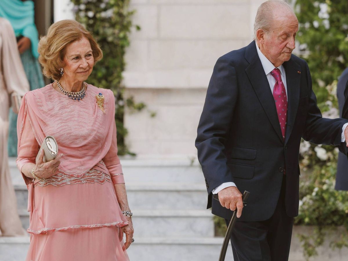 Foto: Los reyes eméritos Juan Carlos I y Sofía, en la boda real de Jordania. (Corte Real Hachemita)