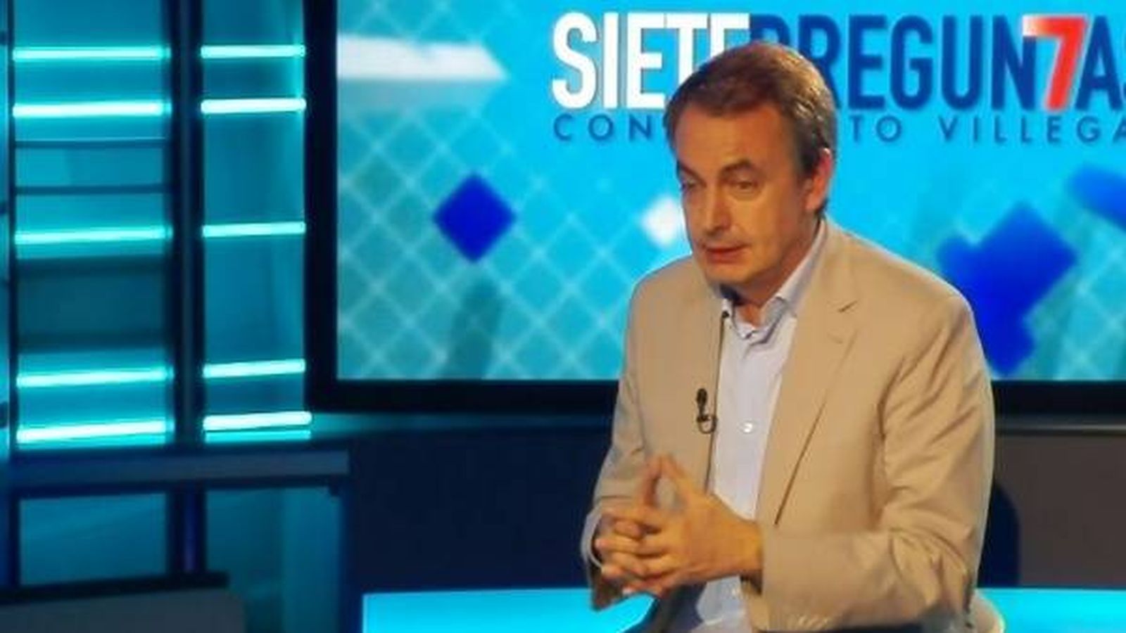 Foto: Zapatero, durante su intervención en el programa 'Siete preguntas' de Telesur.